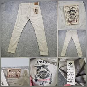 SAMPLE Polo Ralph Lauren Jeans Mens 33x34 Light Gray Sullivan Slim Denim Pants